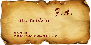 Frits Arián névjegykártya